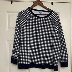 Draper James Natalie Gingham Sweatshirt Size 1X EUC